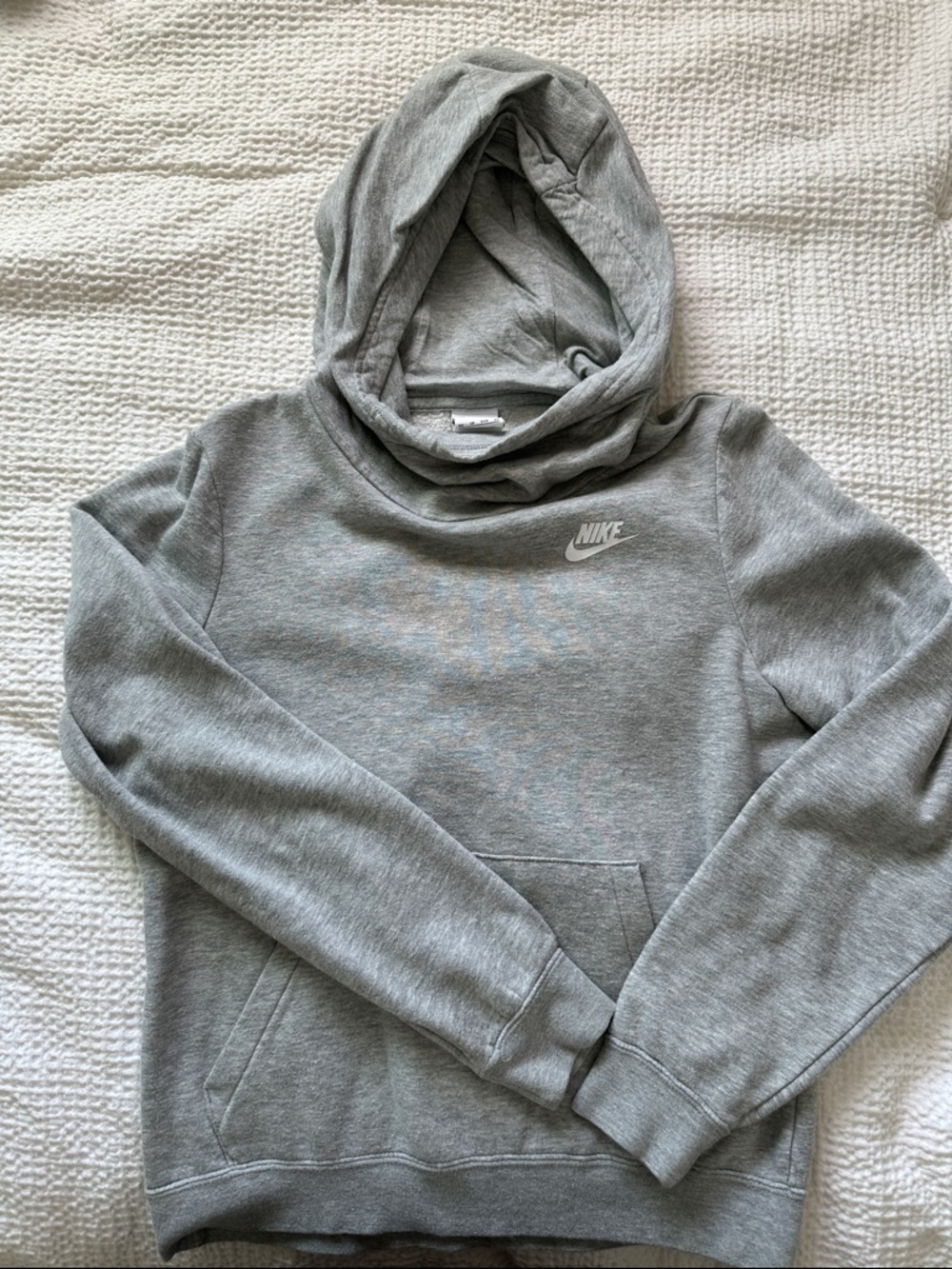 Nike Men’s Light Gray Crewneck Hoodie Sweatshirt